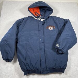 VTG‎ Auburn University Tigers Jacket Mens XL Starter Puffer 90s Removable Hood